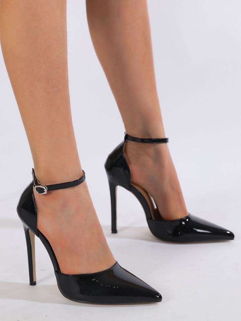 Γυναικεία Ψηλοτάκουνα Plus Size Pumps Stiletto Heel Pu Δέρμα - Μαύρος