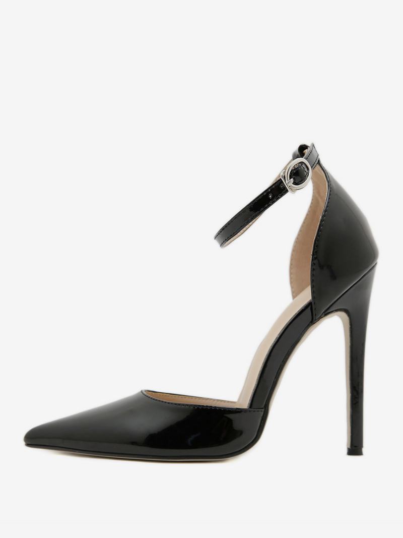 Γυναικεία Ψηλοτάκουνα Plus Size Pumps Stiletto Heel Pu Δέρμα - Μαύρος