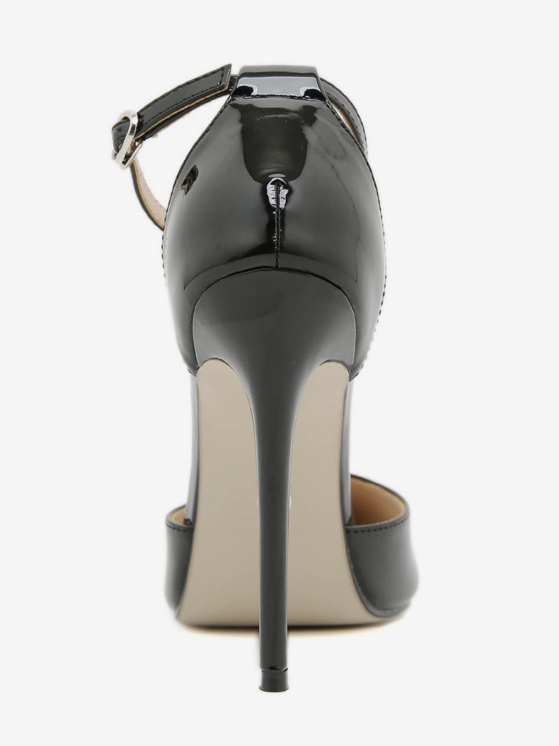 Γυναικεία Ψηλοτάκουνα Plus Size Pumps Stiletto Heel Pu Δέρμα - Μαύρος