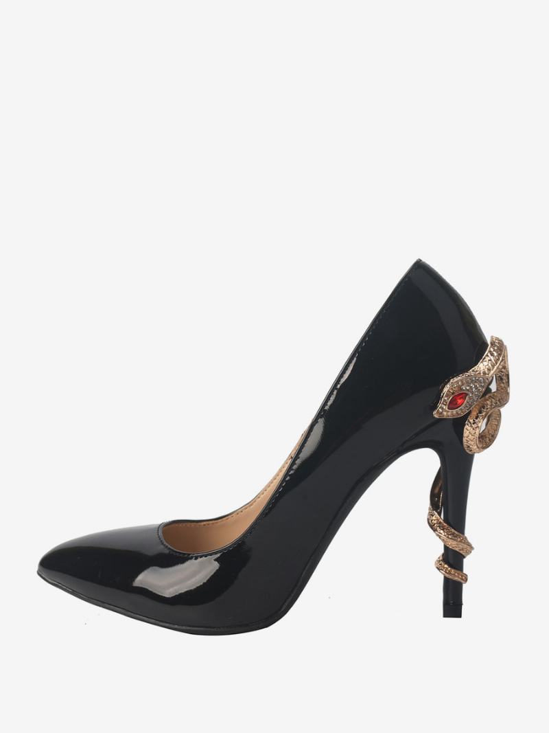 Γυναικεία Ψηλοτάκουνα Stiletto Heel Pumps Pu Δέρμα - Μαύρο