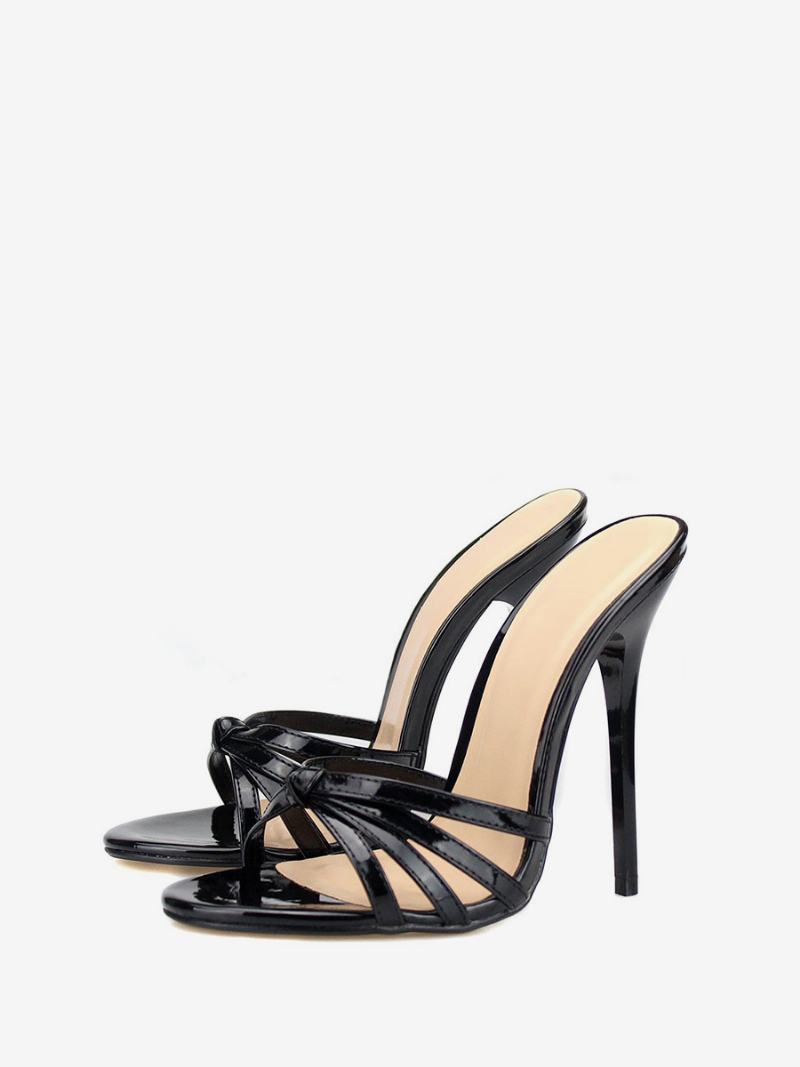 Γυναικείες Strappy Mule Γόβες Σε Μαύρο Χρώμα