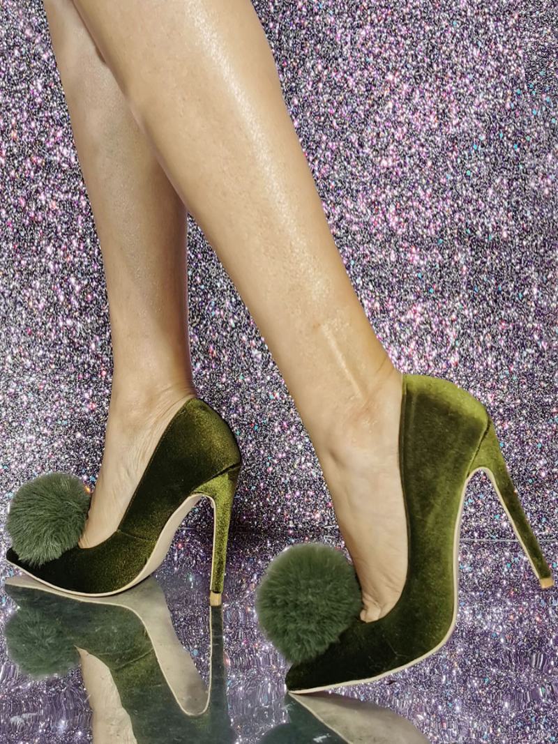 Γυναικείες Γόβες Με Μυτερές Αντλίες Stiletto Heel Micro Suede Πάνω Μέρος