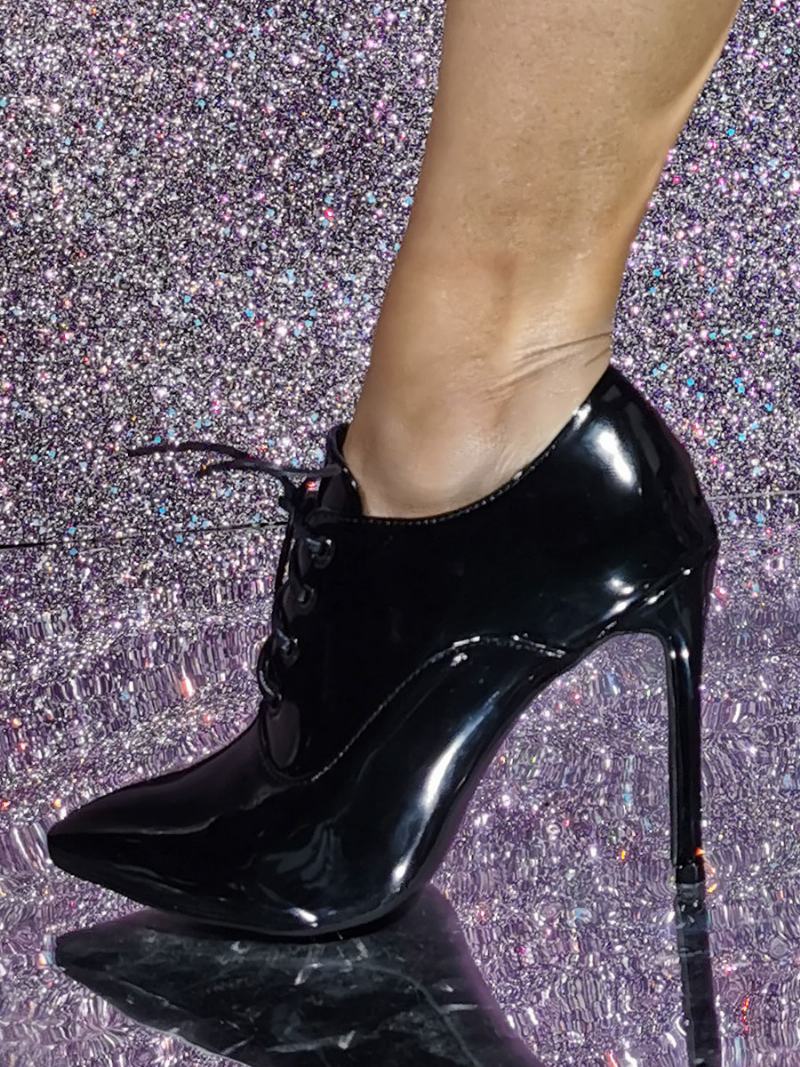 Γυναικείες Γόβες Με Μυτερές Αντλίες Stiletto Heel Patent Pu Άνω Μέρος - Μαύρος