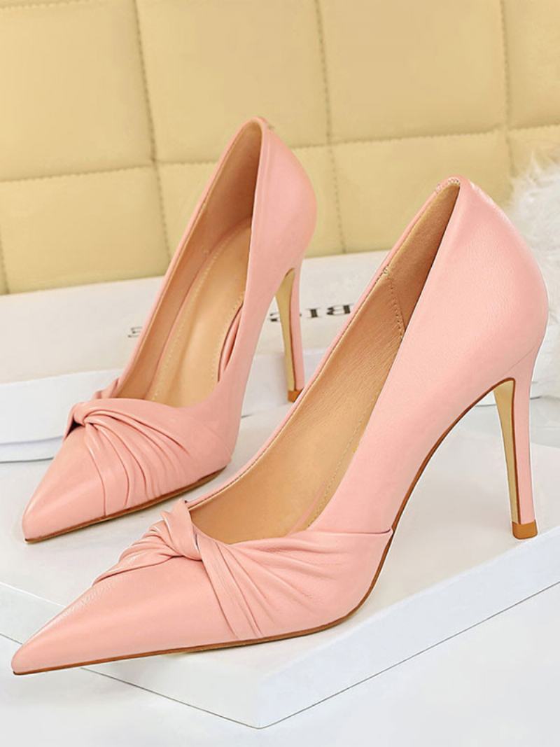 Γυναικείες Γόβες Με Μυτερό Στιλέτο Pumps Chic Καλοκαιρινές Από Βερίκοκο - Ροζ