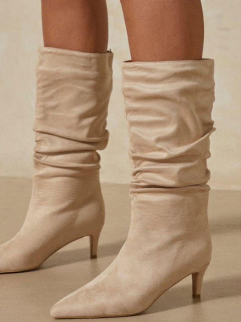 Γυναικείες Μπότες Slouchy Kitten Heel Mid Calf