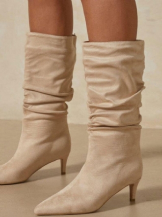 Γυναικείες Μπότες Slouchy Kitten Heel Mid Calf