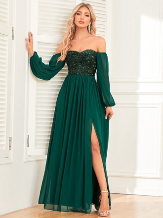 Γυναικείες Πούλιες Off Shoulder Φόρεμα Χωρίς Πλάτη Με Ψηλό Σκίσιμο Cocktail Maxi Dresses