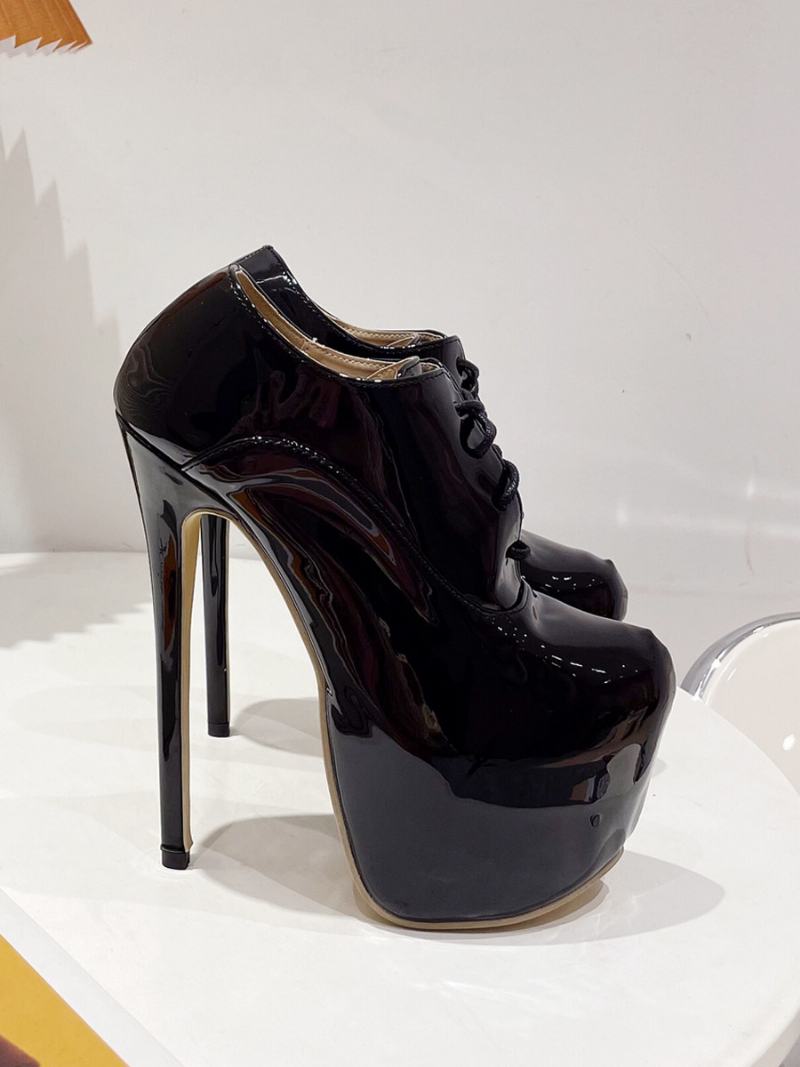 Γυναικείες Σέξι Ψηλοτάκουνες Γόβες Stiletto Heel Patent Leather Pumps - Μαύρος