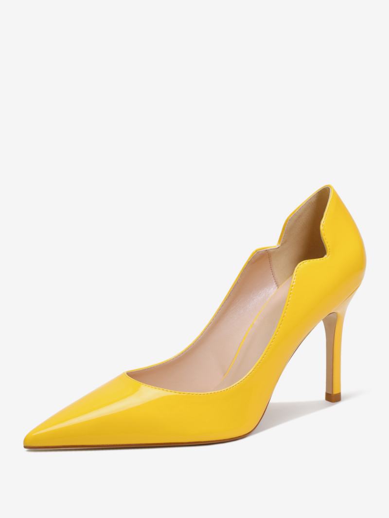 Γυναικείες Ψηλοτάκουνες Γόβες Με Μυτερό Stiletto Heel Slip On Pumps - Κίτρινο