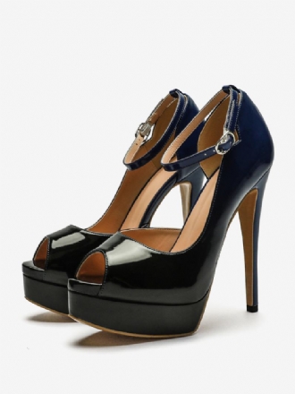 Γυναικείες Ψηλοτάκουνες Πλατφόρμες Peep Toe Ankle Strap Pumps