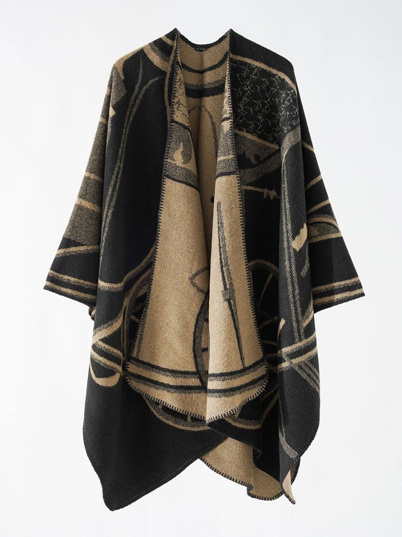 Γυναικείο Δίχρωμο Poncho Daily Casual Elegant Cape