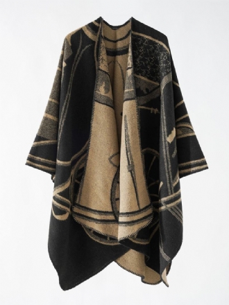 Γυναικείο Δίχρωμο Poncho Daily Casual Elegant Cape