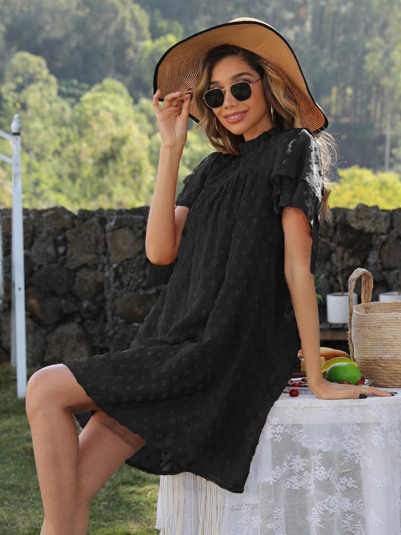 Γυναικείο Καλοκαιρινό Φόρεμα Γενεθλίων Coffee Brown Beach Dress - Μαύρο