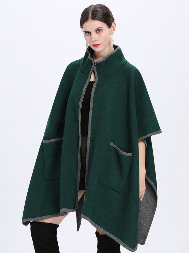 Γυναικείο Παλτό Poncho Oversized Ανοιξιάτικο Ένδυμα Cape - Σκούρο Πράσινο