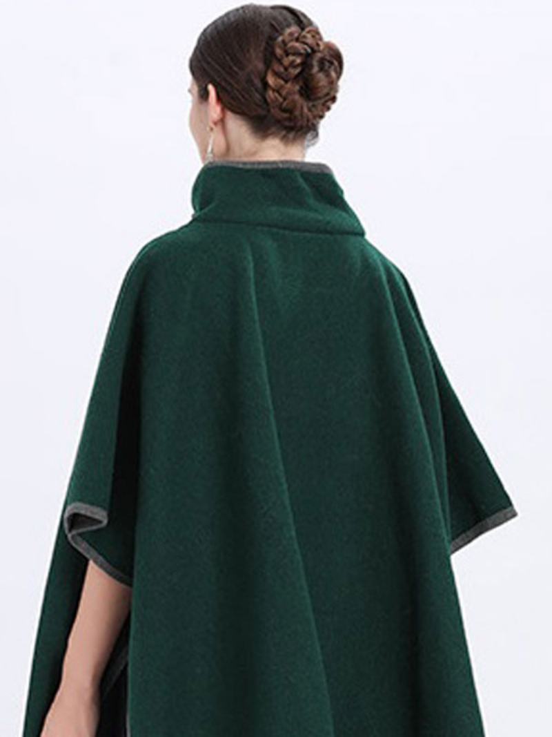 Γυναικείο Παλτό Poncho Oversized Ανοιξιάτικο Ένδυμα Cape - Σκούρο Πράσινο