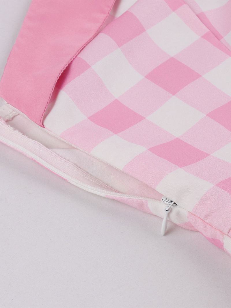 Γυναικείο Φόρεμα Barbie Pink Gingham Vintage Midi Halter Της Δεκαετίας Του 1950 - Ροζ