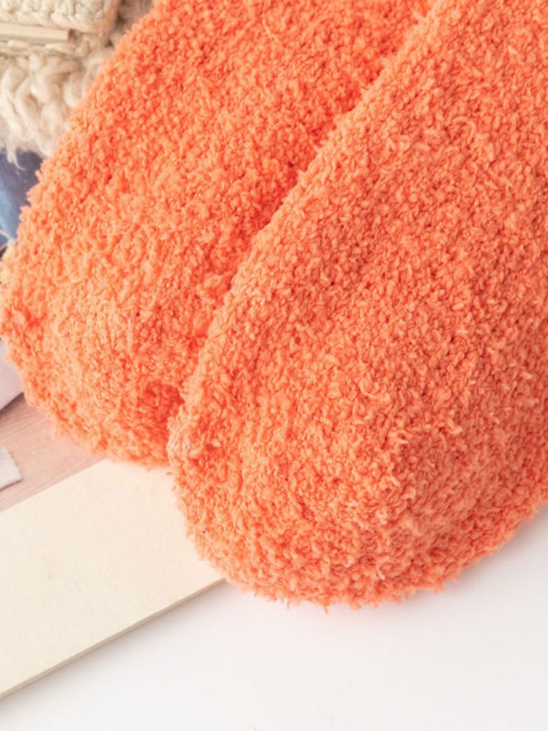 Κάλτσες Orange Coral Fleece Χριστουγεννιάτικο Σχέδιο - Πορτοκάλι