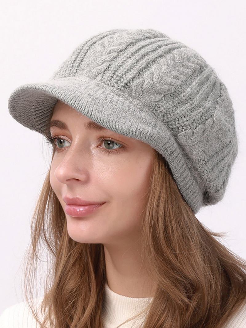 Καπέλο Beret Knit Μονόχρωμο Καθημερινά Casual Φθινοπωρινά Χειμωνιάτικα Καπέλα Για Γυναίκες