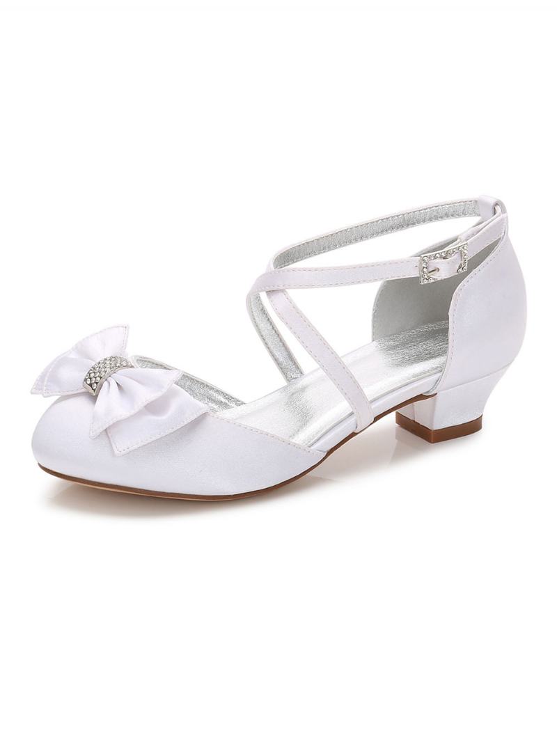 Κορίτσια Bow Cross Strap Wedding Pumps Χαμηλό Τακούνι