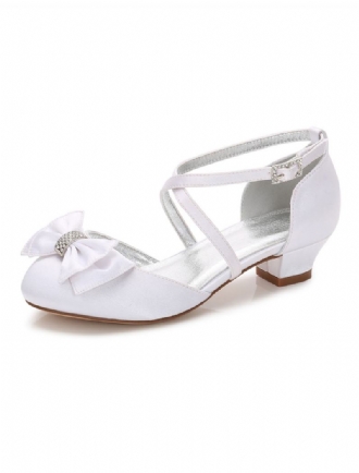 Κορίτσια Bow Cross Strap Wedding Pumps Χαμηλό Τακούνι