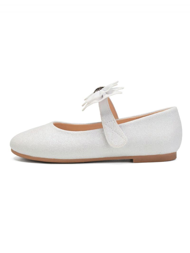 Κοριτσίστικα Παπούτσια Με Φιόγκο Mary Jane Flat Flower Girl - Ivory