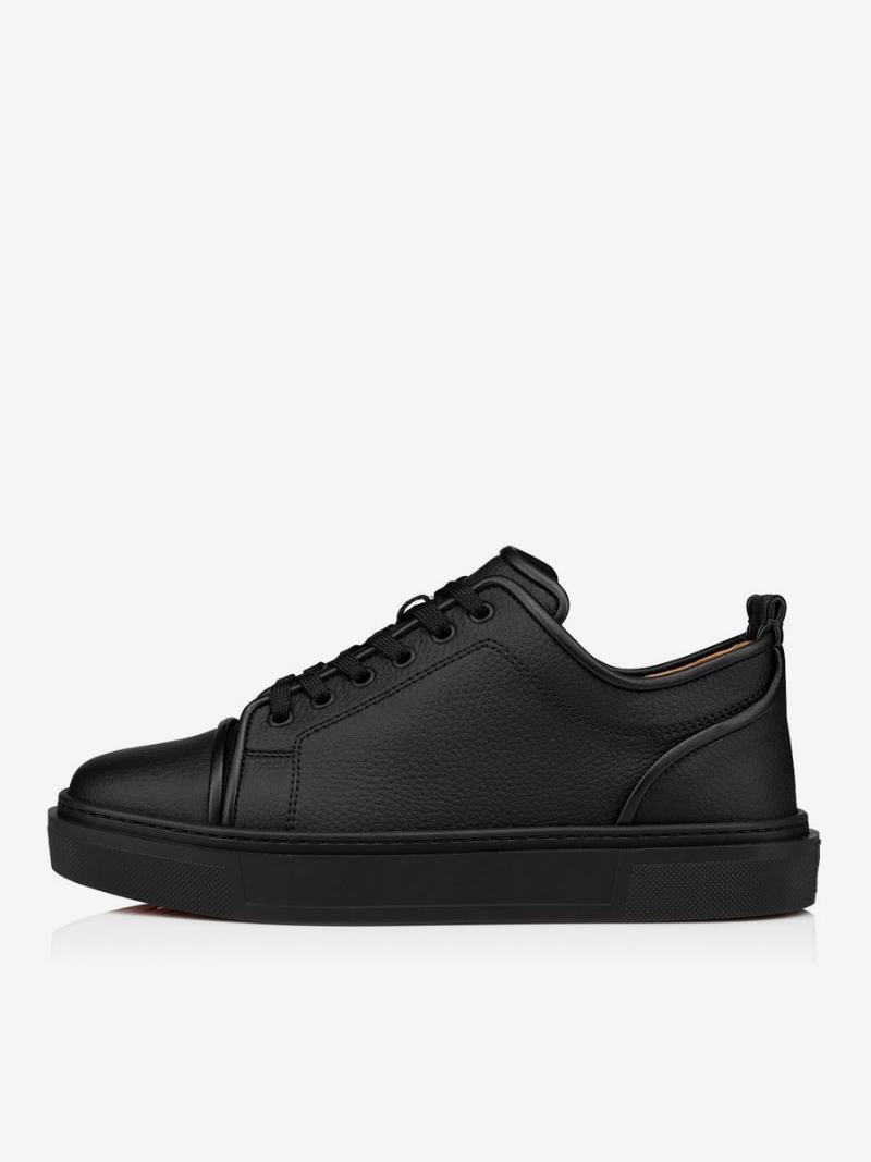 Μαύρα Skate Sneakers Round Toe Lace Up Ανδρικά - Μαύρος