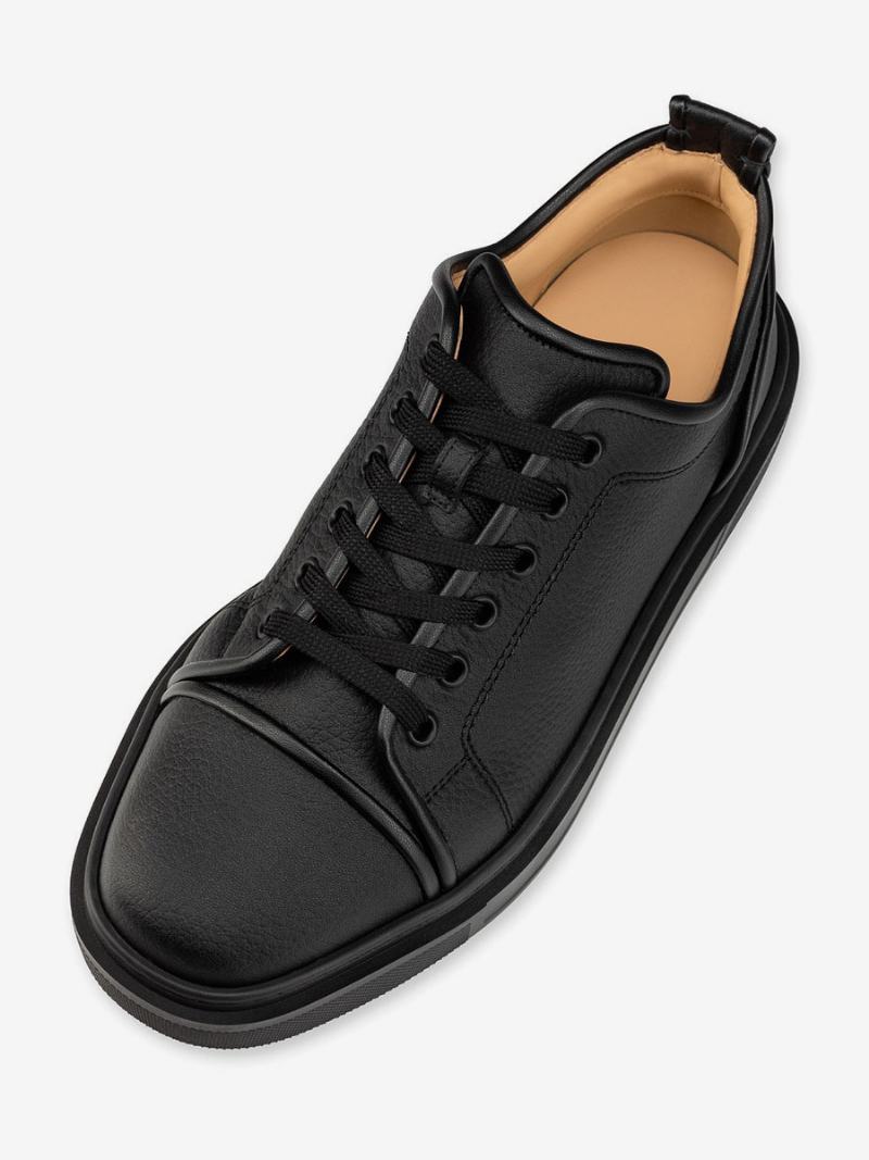 Μαύρα Skate Sneakers Round Toe Lace Up Ανδρικά - Μαύρος