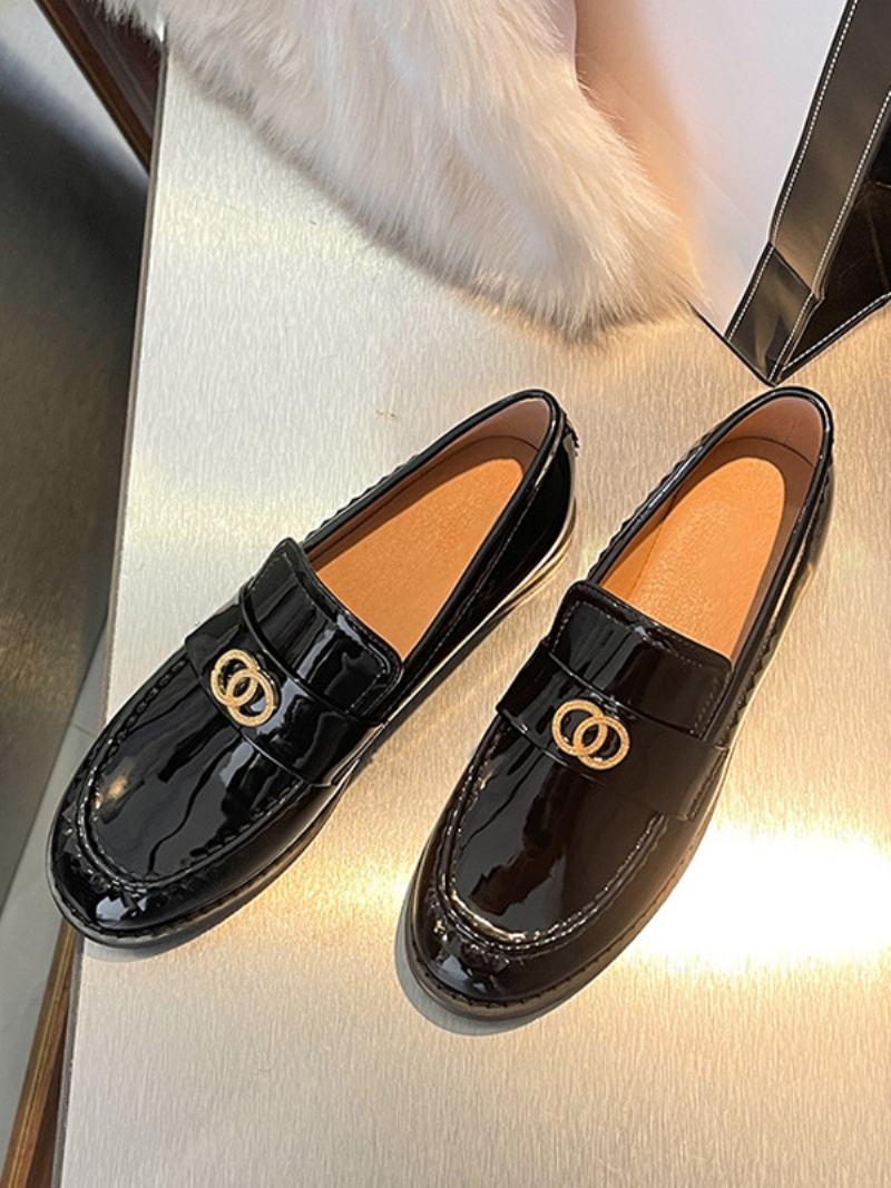 Μαύρα Slip On Γυναίκες Loafers Uppy Με Τακούνι - Μαύρος