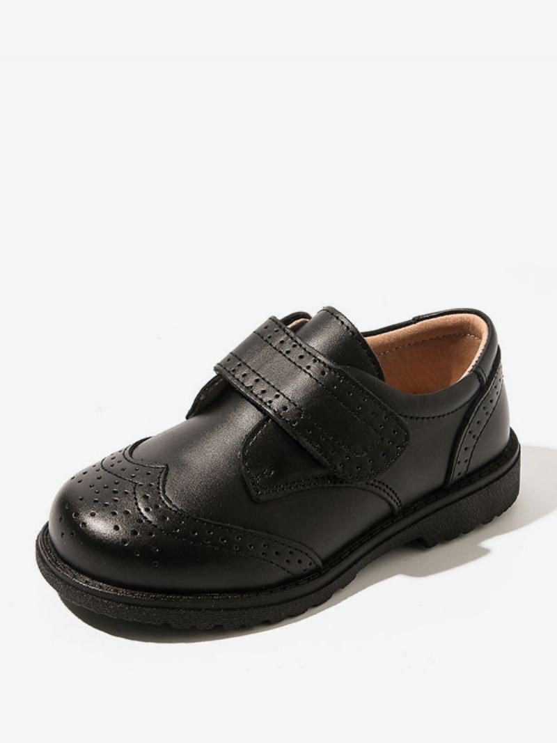 Μοκασίνια Αγοριών Μαύρα Στρογγυλά Toe Slip On Formal Παπούτσια Πάρτι For Boy - Μαύρος