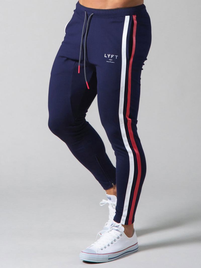 Παντελόνι Για Άντρες Casual Color Block Tapered Fit Sweatpants Dark Navy - Dark Navy