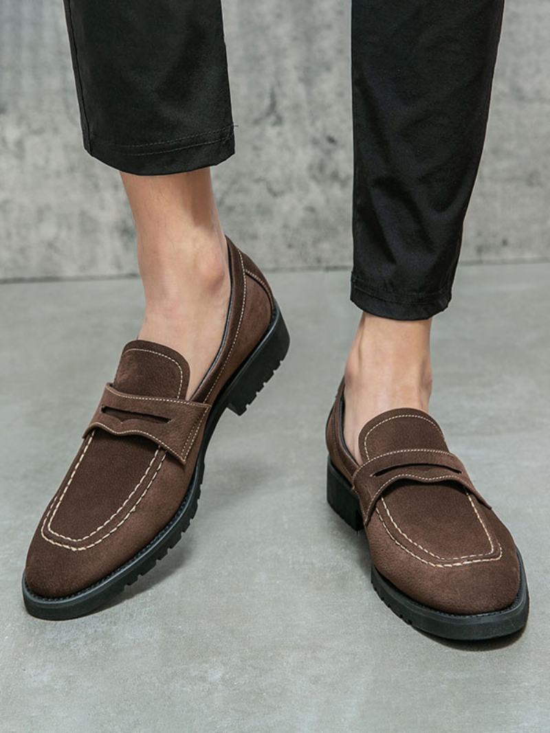 Παπούτσια Loafer Ανδρικά Pu Δερμάτινα Monk Strap Slip-on Prom Party - Καφέ Καφέ