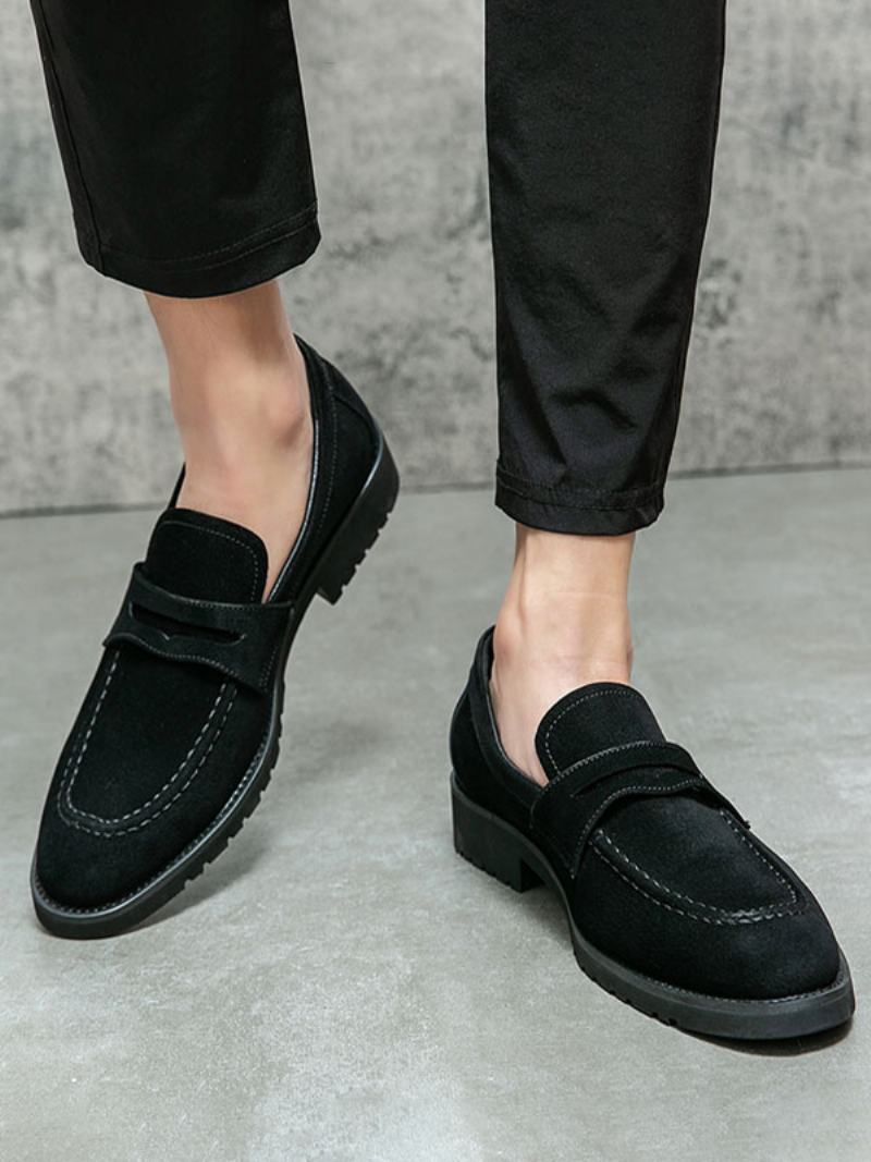 Παπούτσια Loafer Ανδρικά Pu Δερμάτινα Monk Strap Slip-on Prom Party - Μαύρο