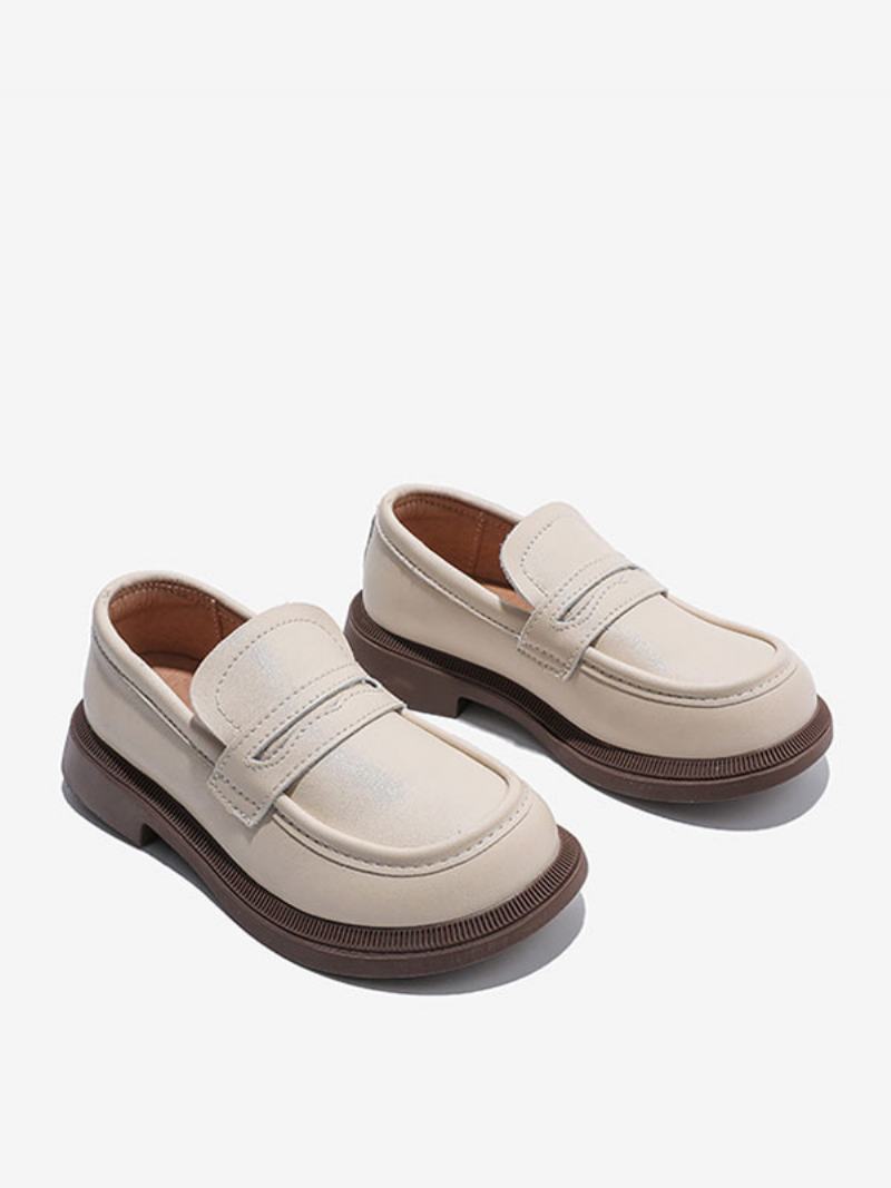 Παπούτσια Loafer Για Αγόρι Λευκά Στρογγυλά Slip On Causal Πάρτι For Boy - Μπεζ