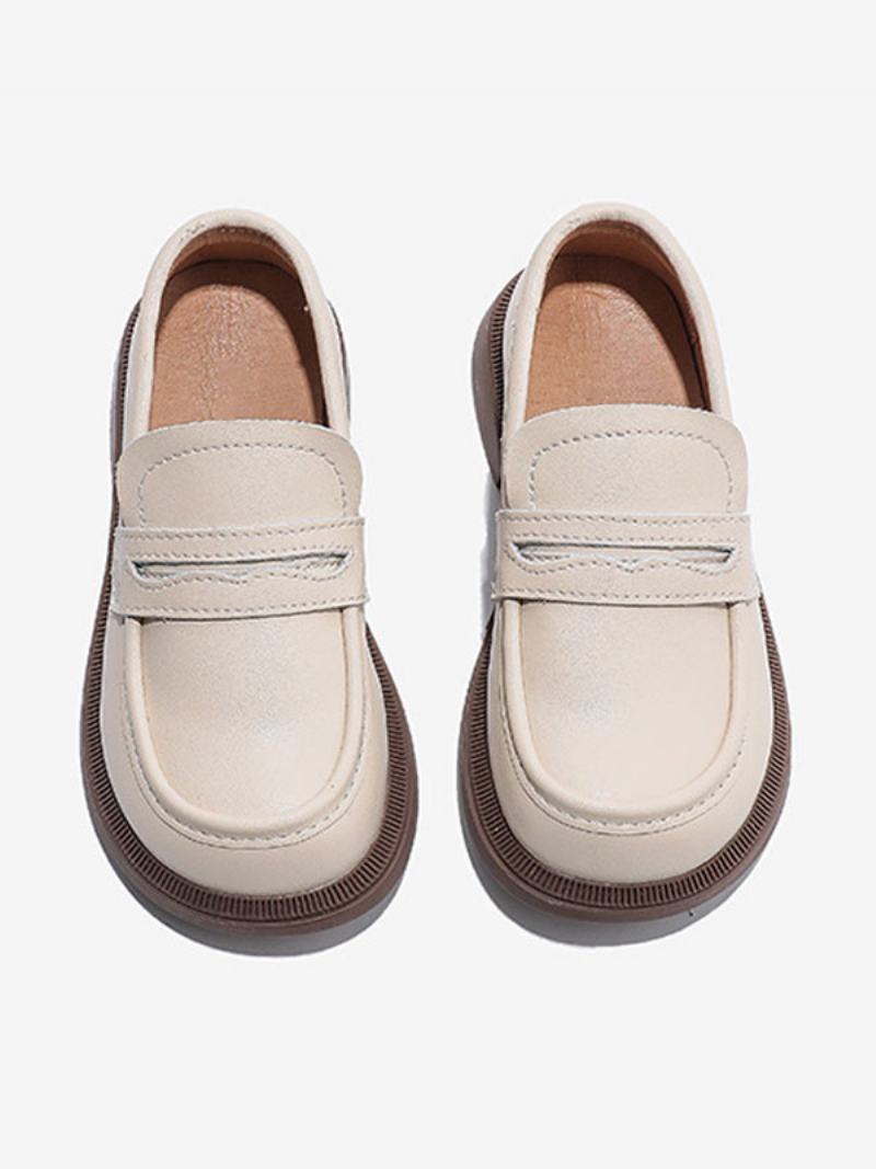 Παπούτσια Loafer Για Αγόρι Λευκά Στρογγυλά Slip On Causal Πάρτι For Boy - Μπεζ