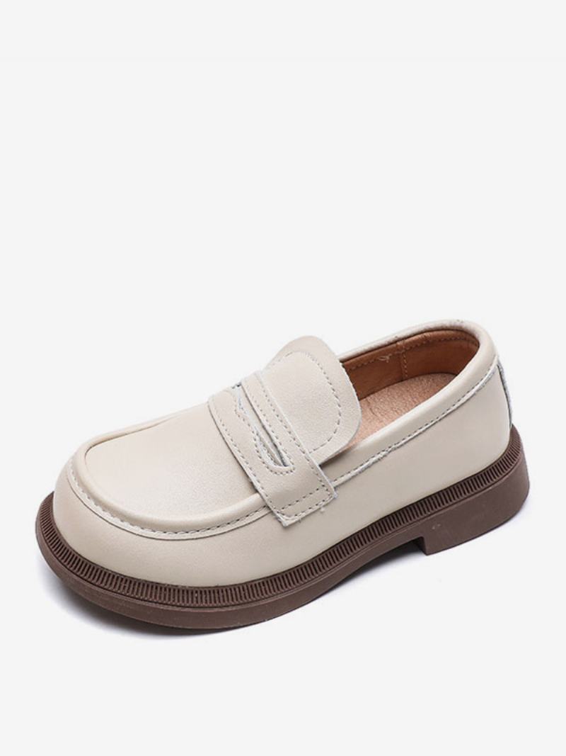 Παπούτσια Loafer Για Αγόρι Λευκά Στρογγυλά Slip On Causal Πάρτι For Boy - Μπεζ