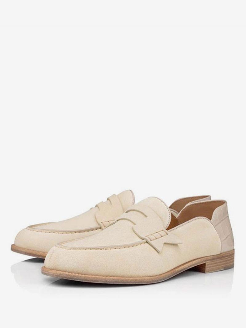 Παπούτσια Loafer Για Ανδρικά Slip-on Μεταλλικές Λεπτομέρειες Έργα Τέχνης Με Στρογγυλά Δάχτυλα Λουστρίνι Πάρτι Γάμου