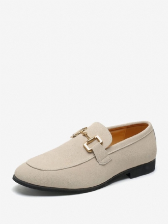 Παπούτσια Loafer Για Ανδρικά Slip-on Μεταλλικές Λεπτομέρειες Δέρμα Pu Με Στρογγυλά Δάχτυλα