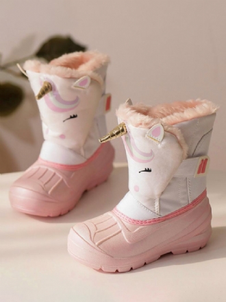 Χειμερινά Παπούτσια Για Κορίτσια Lovely Nylon Cartoon Unicorn Characters Print Boots Snow