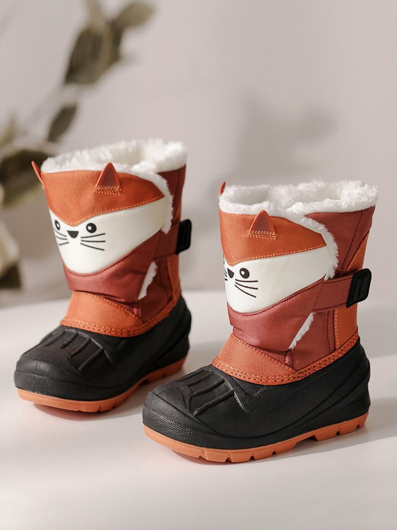 Χειμερινά Παπούτσια Για Κορίτσια Lovely Nylon Cartoon Unicorn Characters Print Boots Snow - Πορτοκαλί